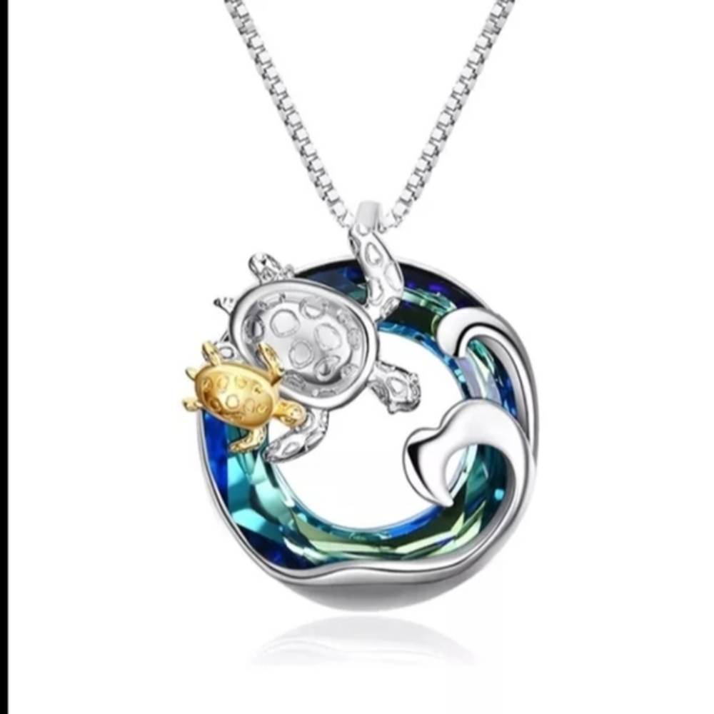 Silver Turtle Necklace‎